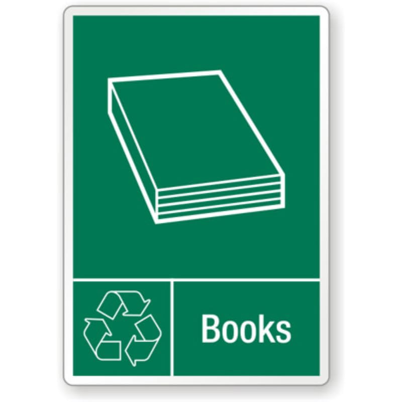 Books Recycling Aluminum Weatherproof Sign p1161
