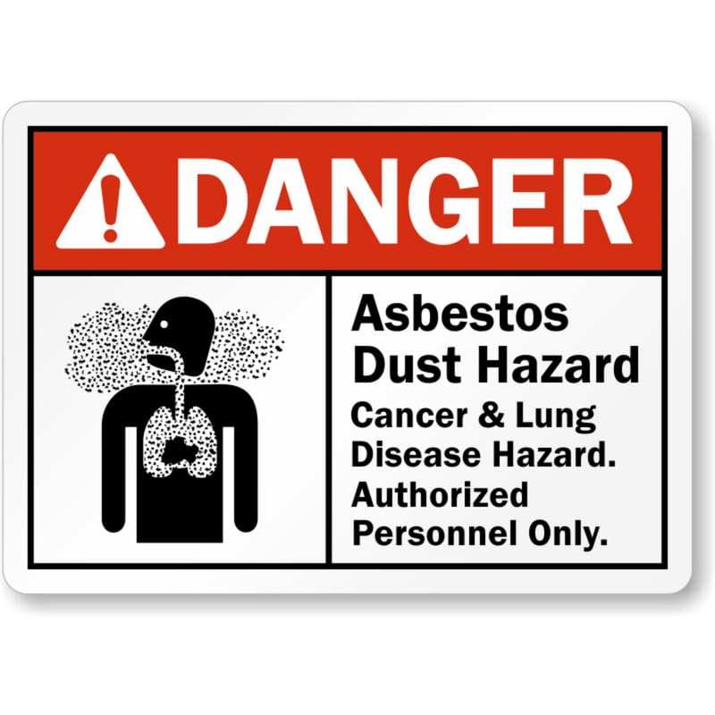 Asbestos Dust Hazard Danger Aluminum Weatherproof Sign p731