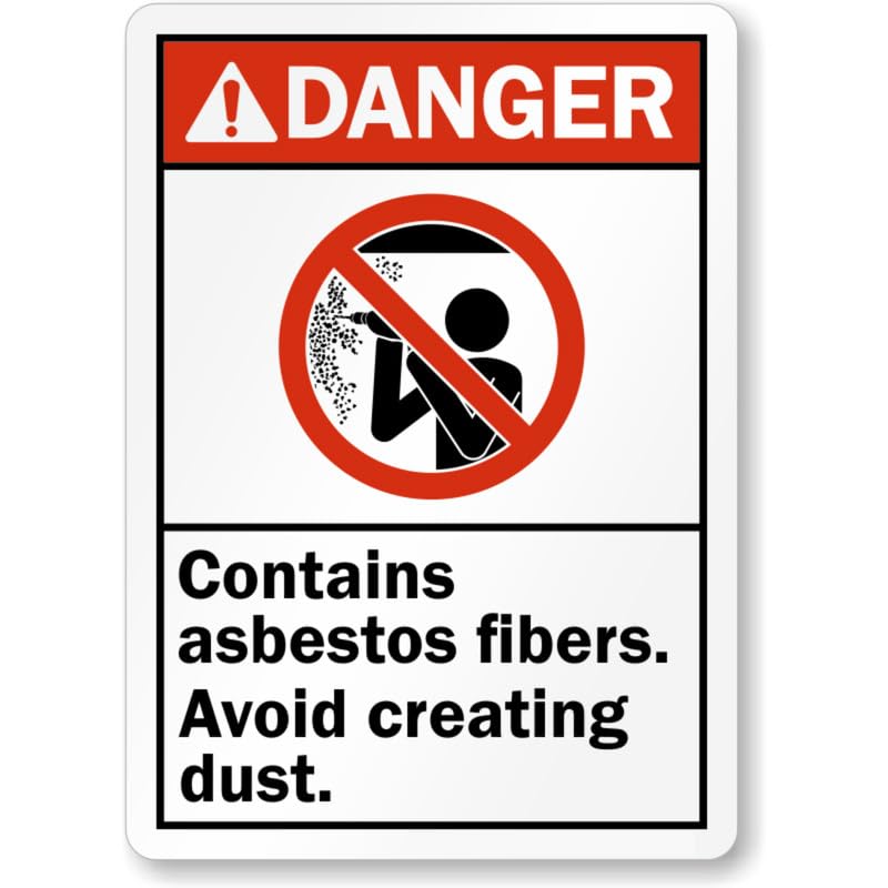 Asbestos Fibers Avoid Dust Aluminum Weatherproof Sign p735