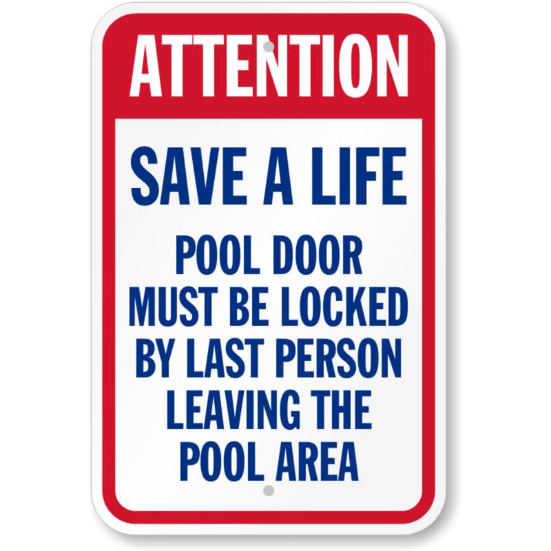 Attention Save A Life Pool Aluminum Weatherproof Sign p841