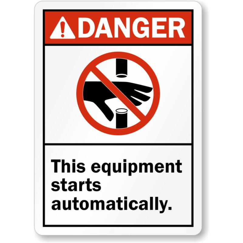 Automatic Equipment Ansi Aluminum Weatherproof Sign p978