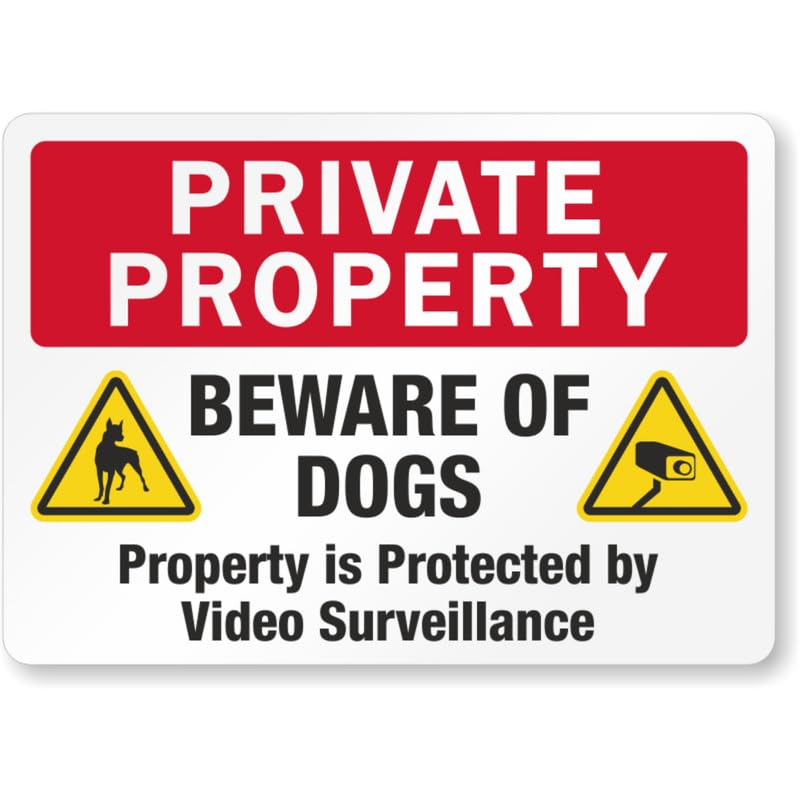 Beware Of Dog Warning Aluminum Weatherproof Sign