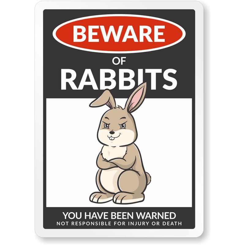 Beware Of Rabbits Aluminum Weatherproof Sign