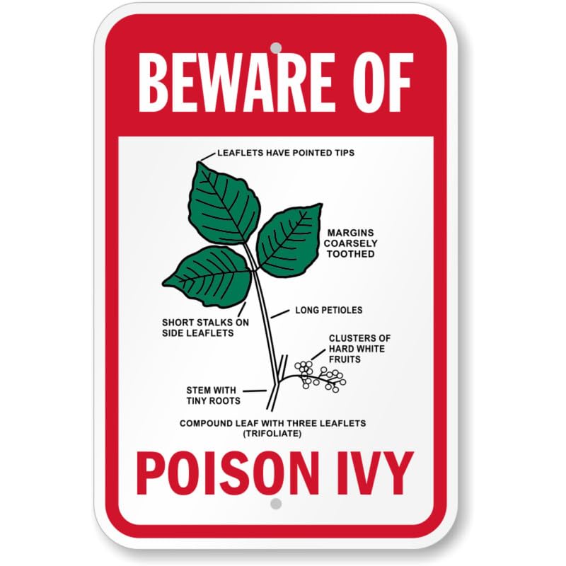 Beware Of Poison Ivy Aluminum Weatherproof Sign