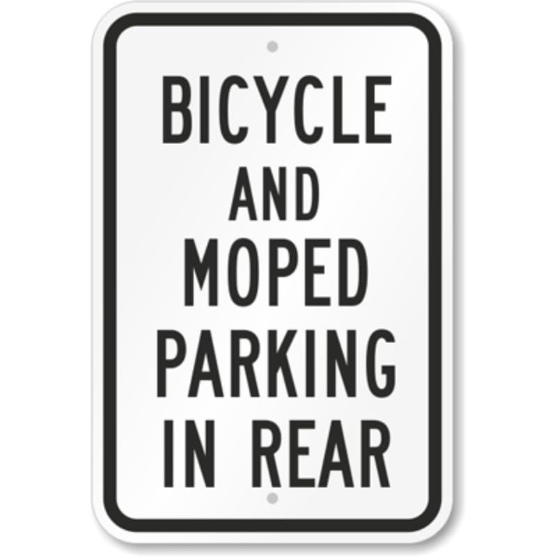 Bicycle Moped Parking Aluminum Weatherproof Sign