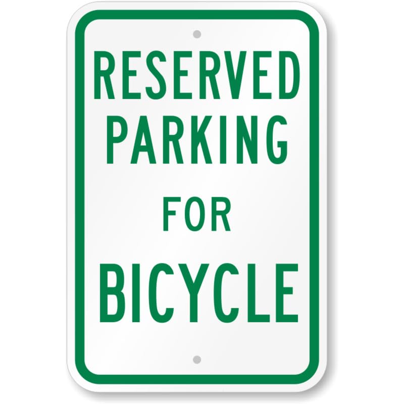Bicycle Reserved Parking Aluminum Weatherproof Sign