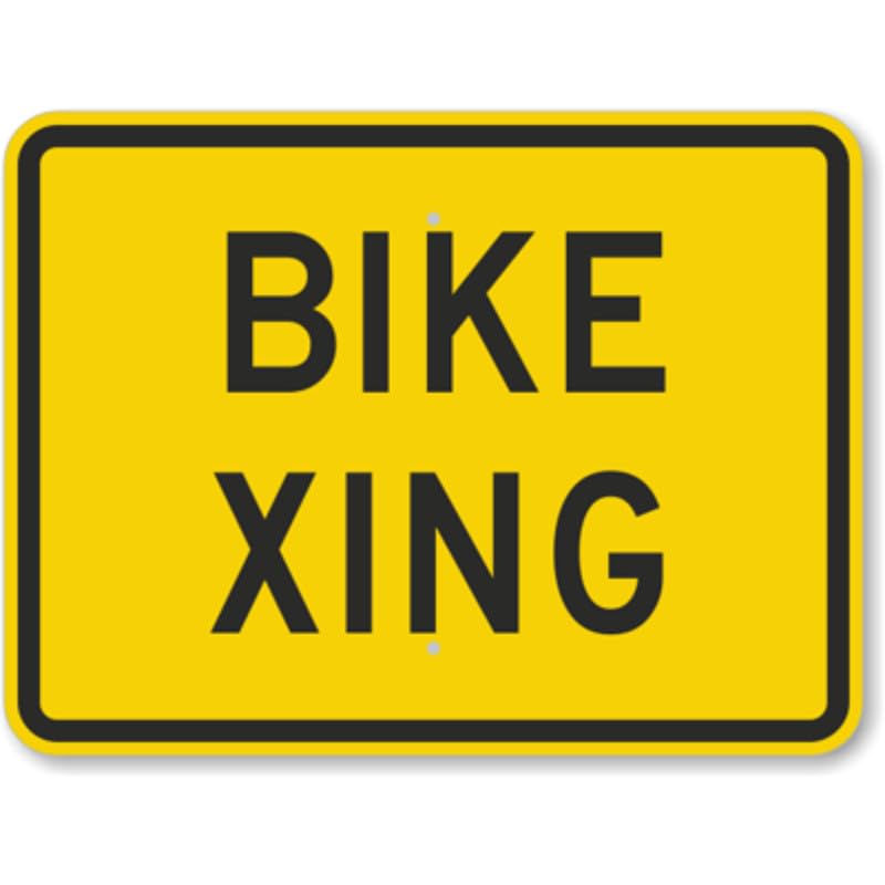 Bike Xing Aluminum Weatherproof Sign