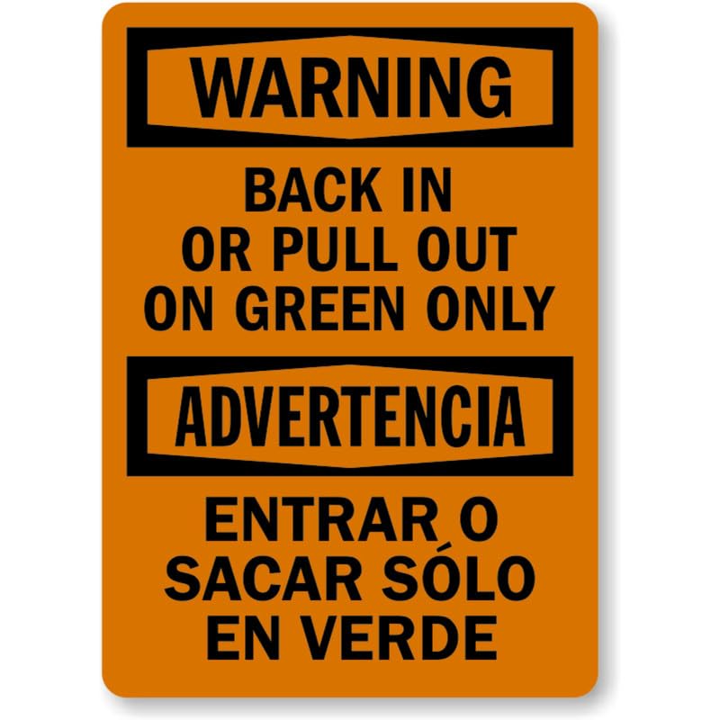 Bilingual Back Pull Green Aluminum Weatherproof Sign