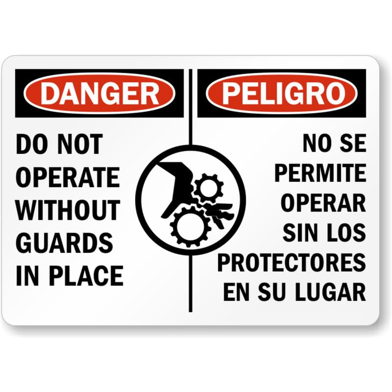 Bilingual Do Not Operate Aluminum Weatherproof Sign