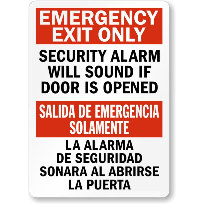 Bilingual Fire Emergency Exit Aluminum Weatherproof Sign