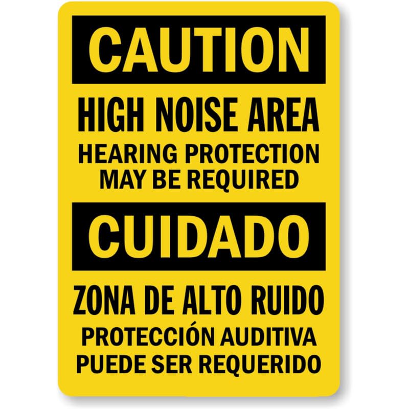 Bilingual High Noise Area Aluminum Weatherproof Sign