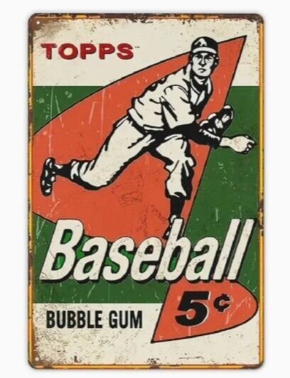 Topps Baseball Cards Vintage Sign Aluminum Weatherproof Sign p1224