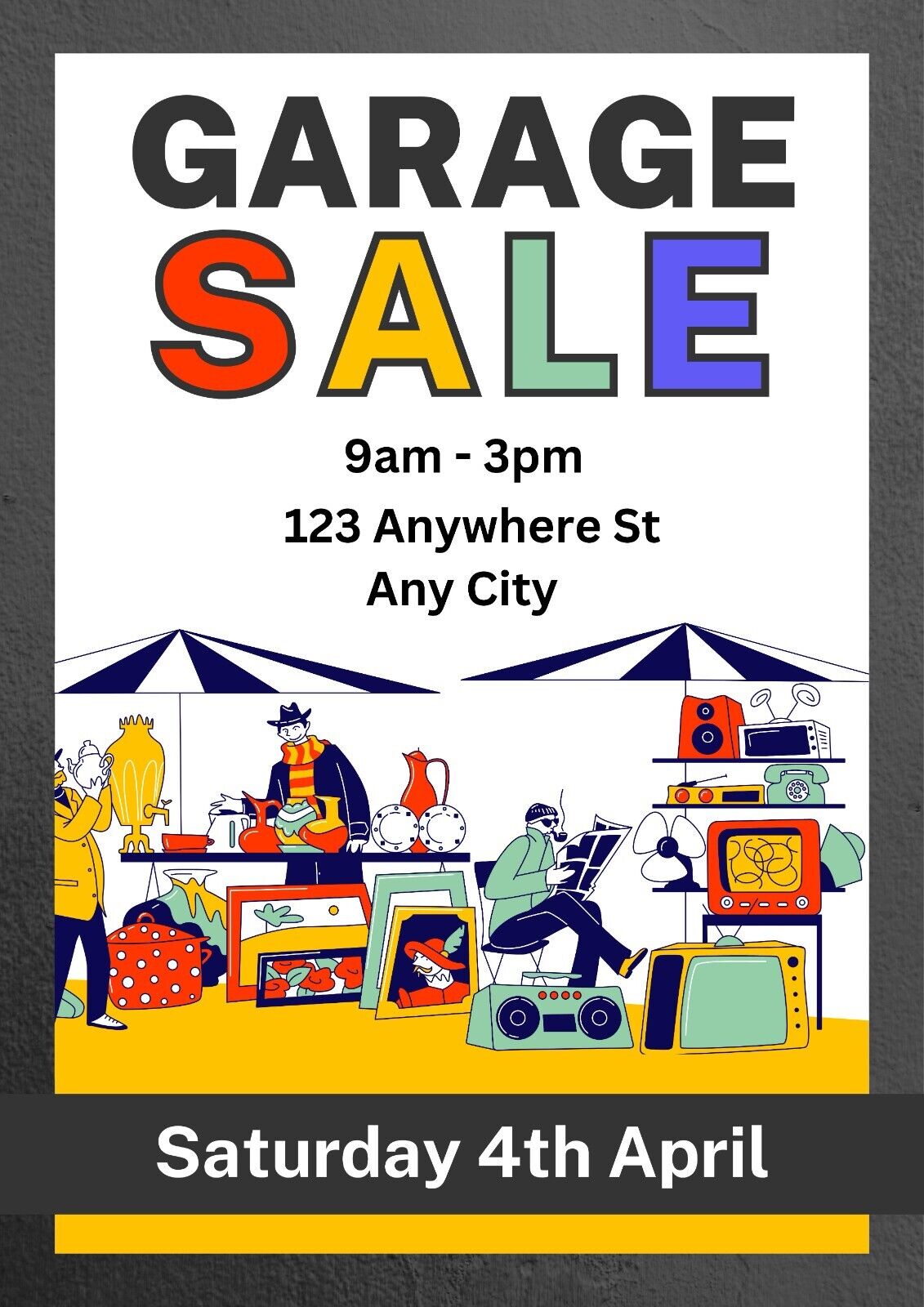 Yard Garage Sale v17 Customized Sign Weatherproof Aluminum