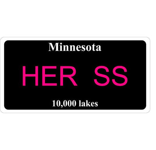 Minnesota Black Custom State License Plate Personalized 12&#34;x6&#34; Size