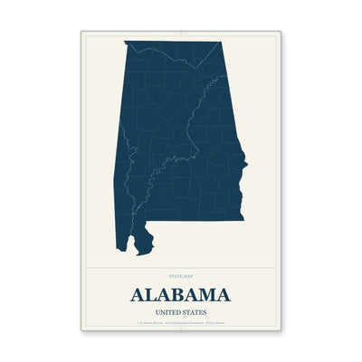 Alabama map in Coastal Cutout style