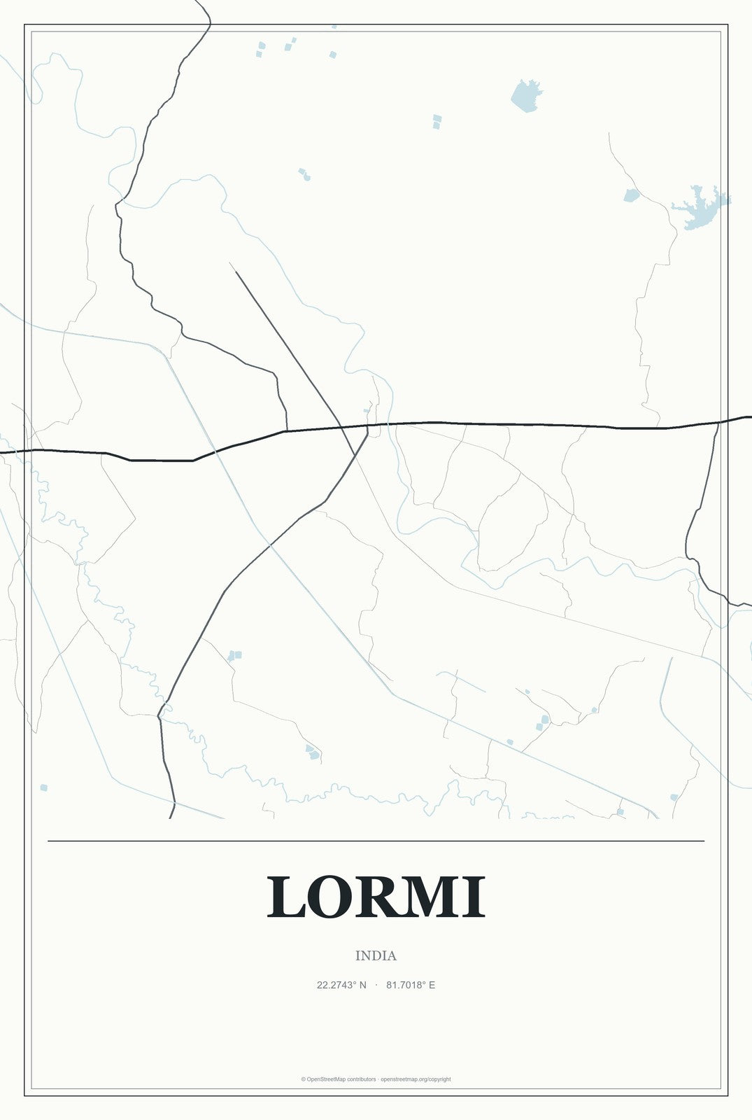 Lormi, India City Map Aluminum Sign in Gallery Air style