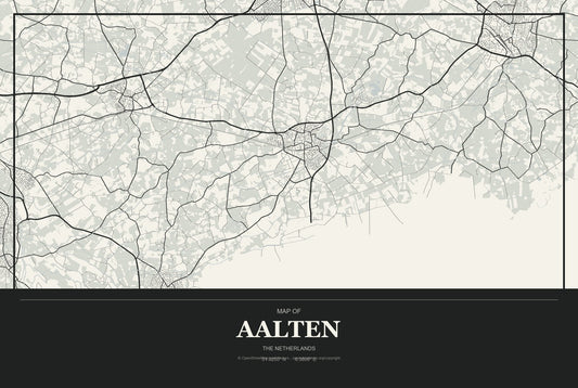 Aalten, The Netherlands City Map Aluminum Sign in Museum Plaque style