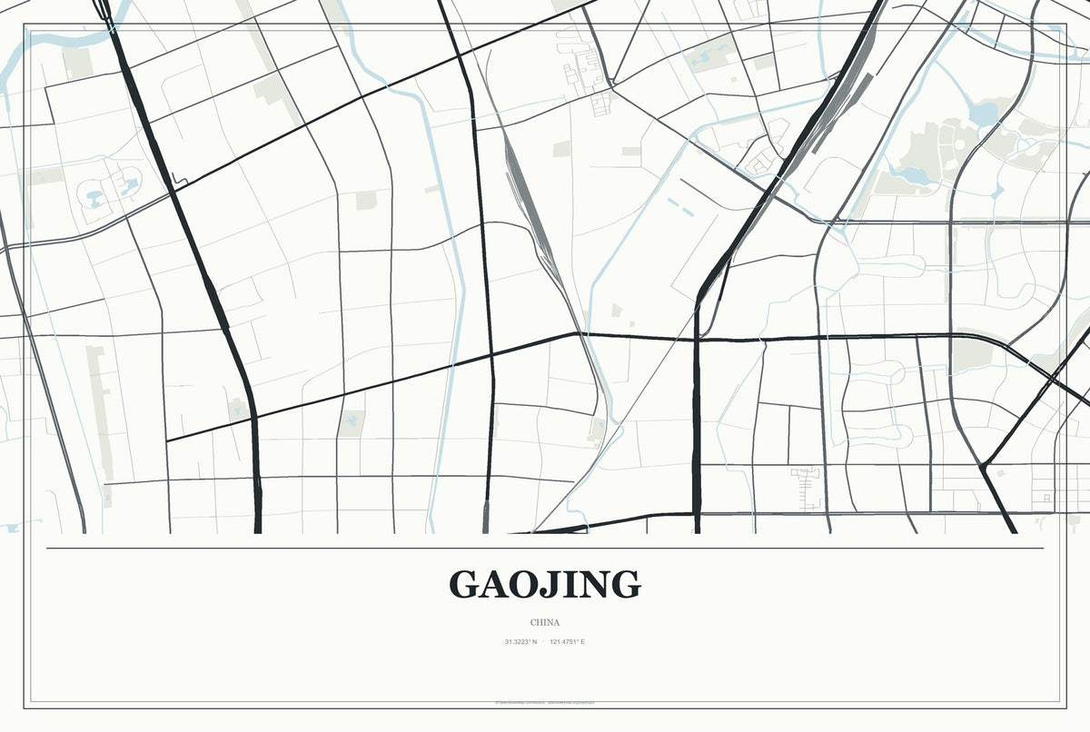 Gaojing, China City Map Aluminum Sign in Gallery Air style