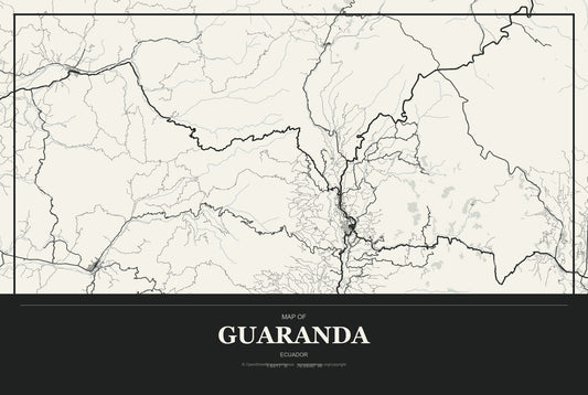Guaranda, Ecuador City Map Aluminum Sign in Museum Plaque style