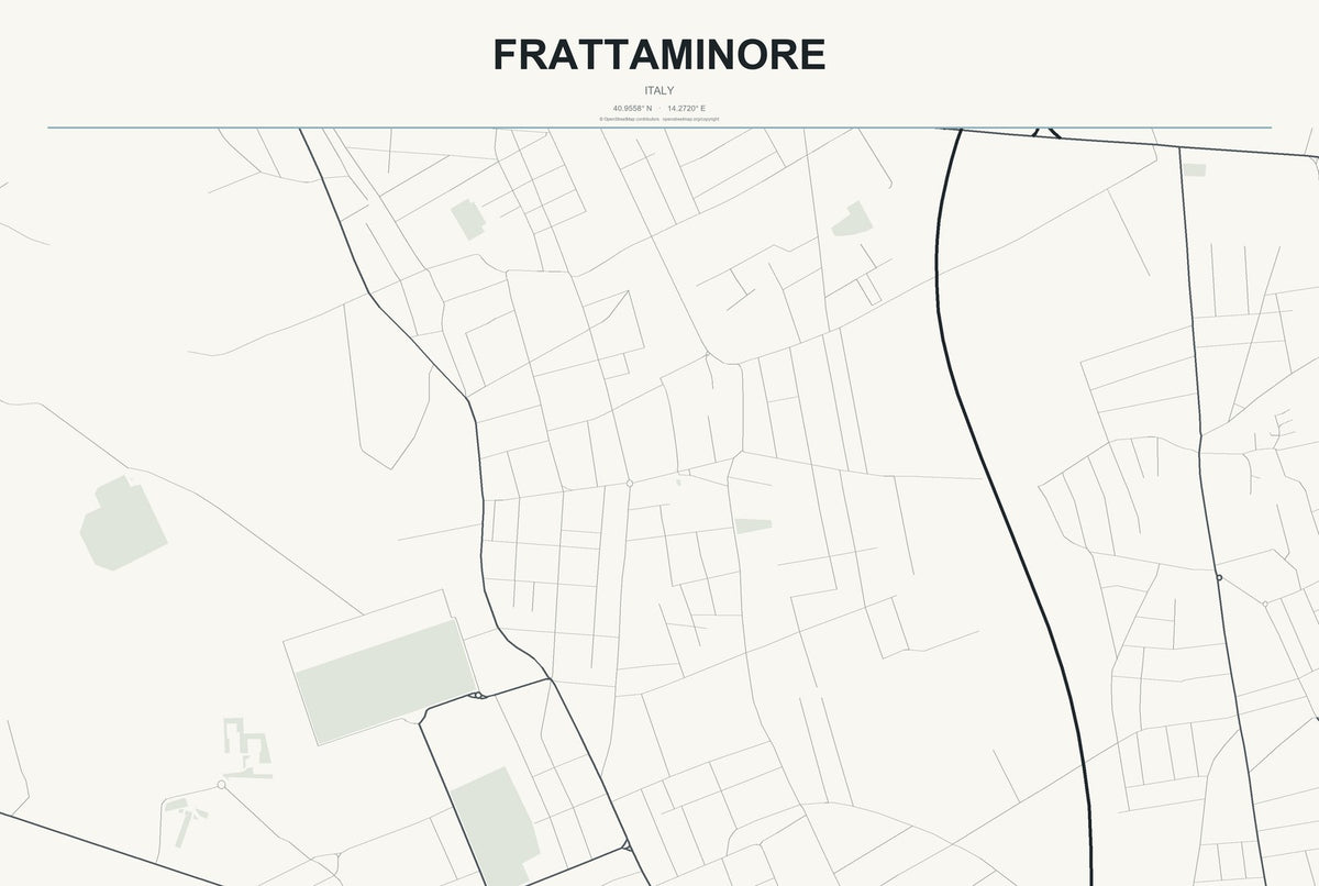 Frattaminore, Italy City Map Aluminum Sign in Headline Atlas style