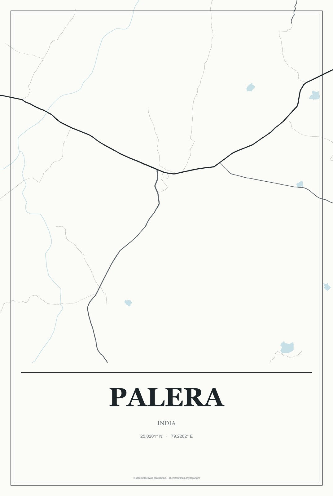 Palera, India City Map Aluminum Sign in Gallery Air style