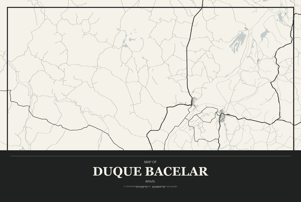 Duque Bacelar, Brazil City Map Aluminum Sign in Museum Plaque style