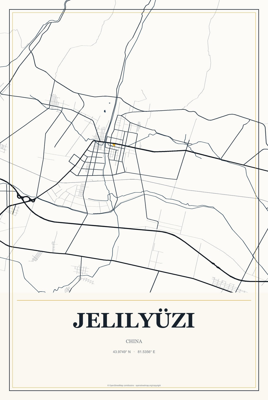 Jelilyüzi, China City Map Aluminum Sign in Citrine Modern style