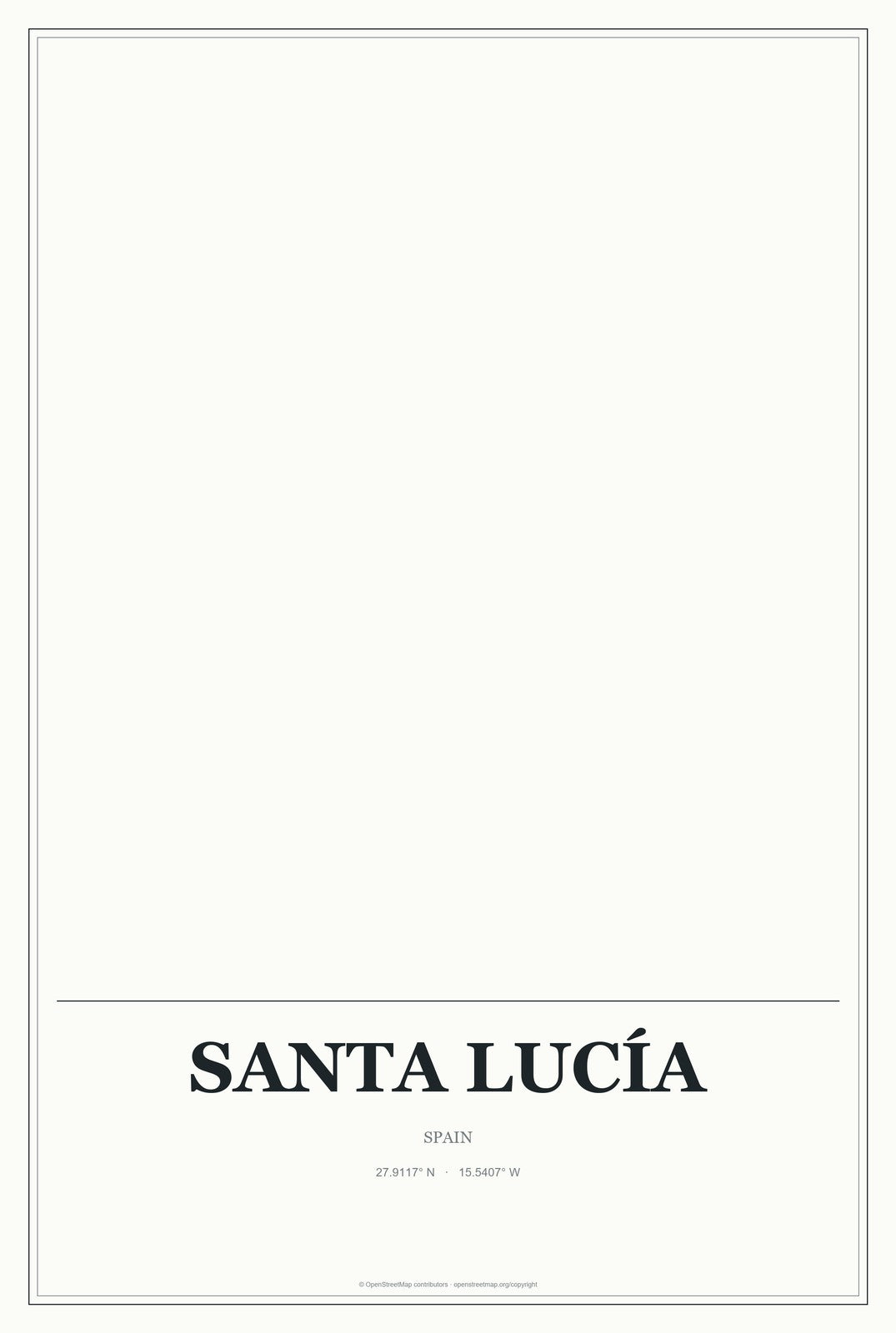 Santa Lucía, Spain City Map Aluminum Sign in Gallery Air style