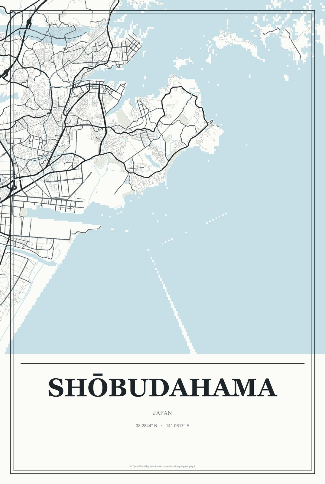 Shōbudahama, Japan City Map Aluminum Sign in Gallery Air style