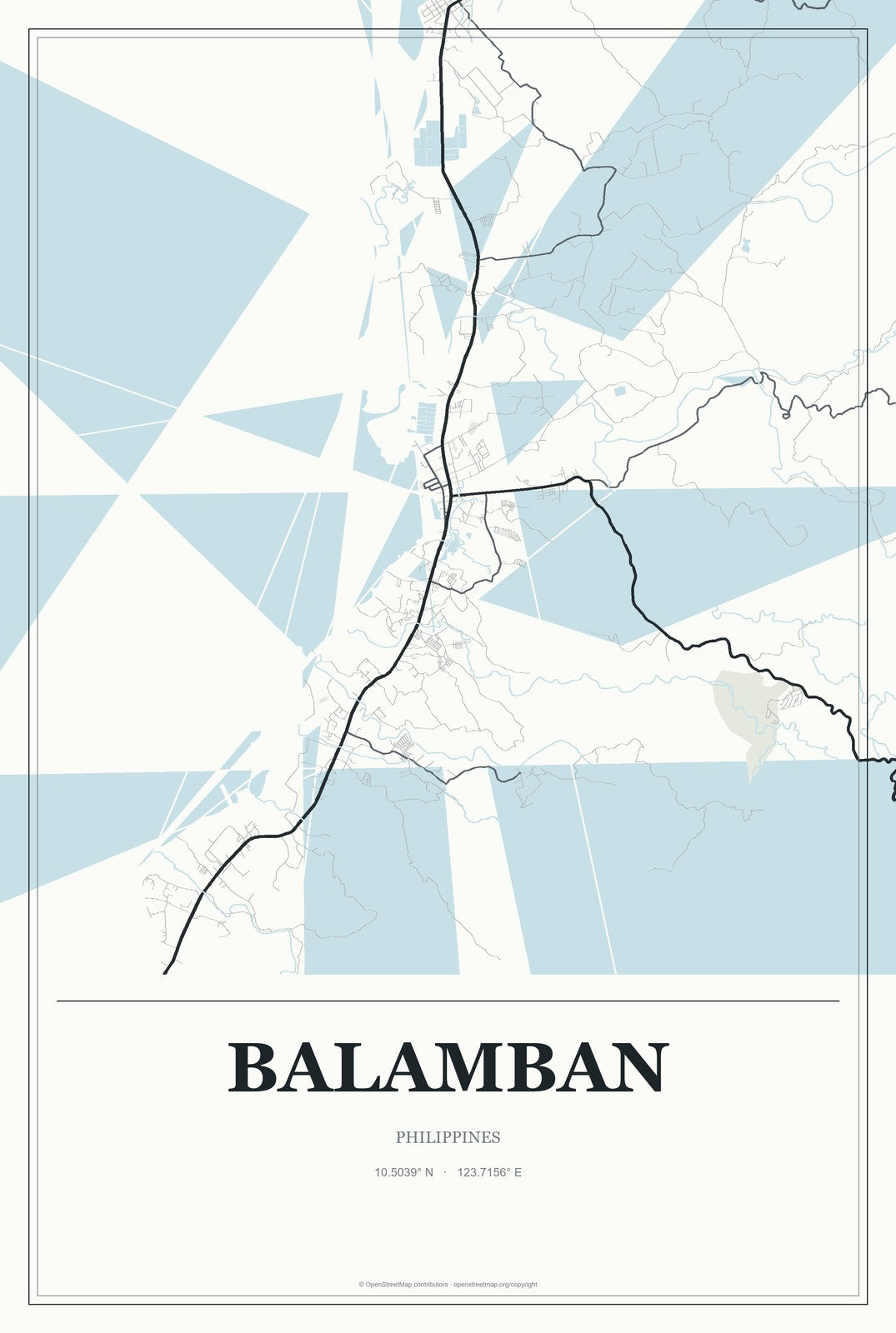 Balamban, Philippines City Map Aluminum Sign in Gallery Air style