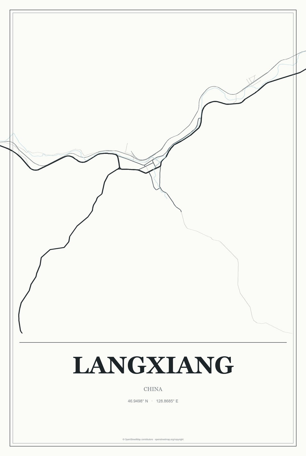 Langxiang, China City Map Aluminum Sign in Gallery Air style