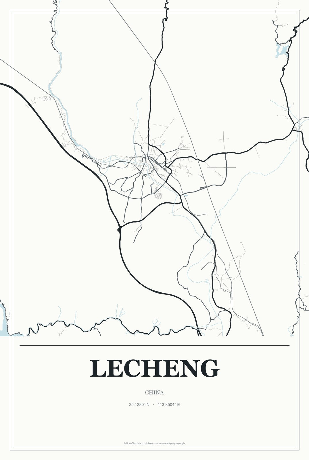 Lecheng, China City Map Aluminum Sign in Gallery Air style