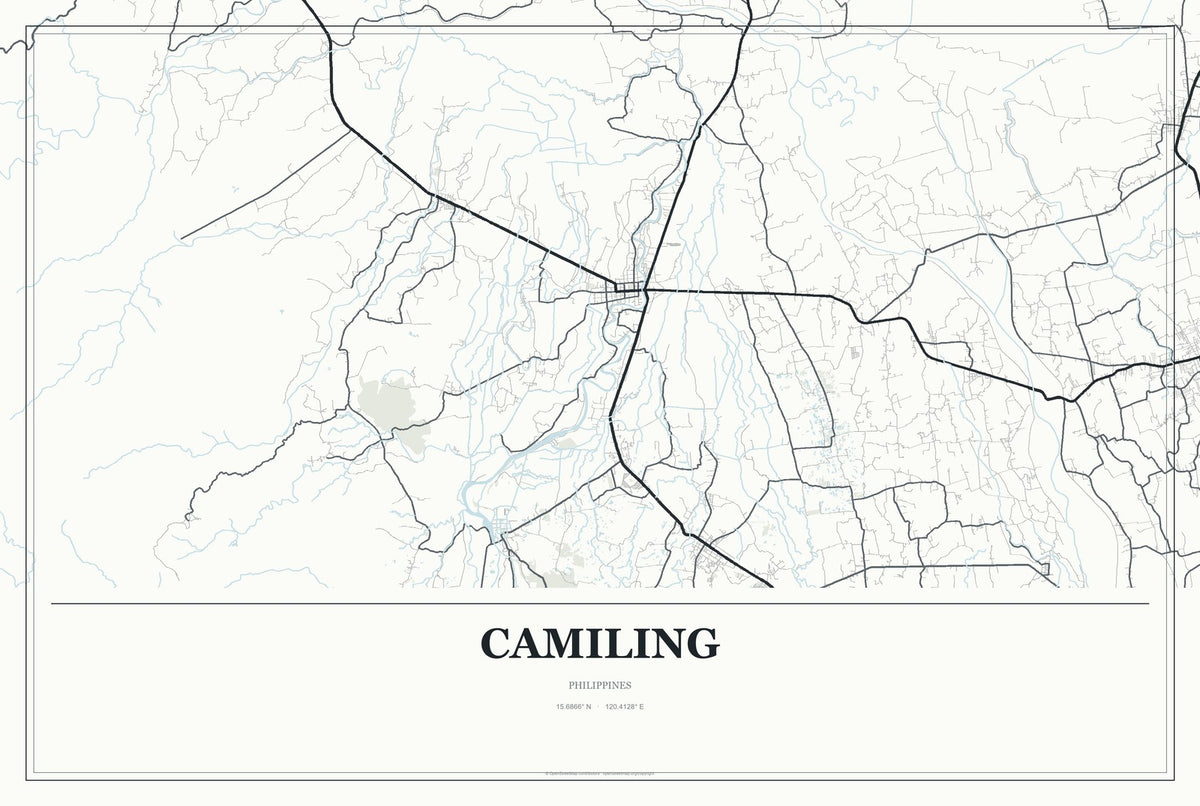 Camiling, Philippines City Map Aluminum Sign in Gallery Air style
