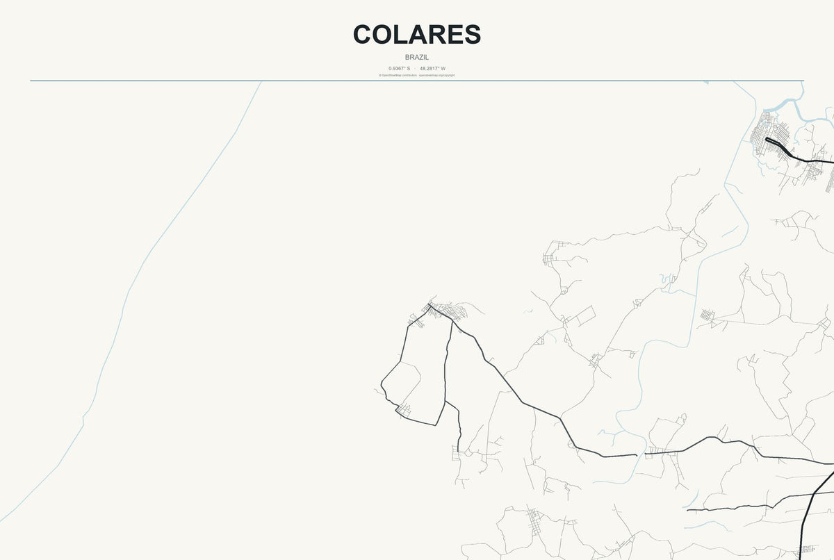 Colares, Brazil City Map Aluminum Sign in Headline Atlas style