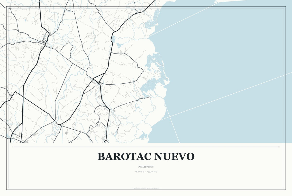 Barotac Nuevo, Philippines City Map Aluminum Sign in Gallery Air style