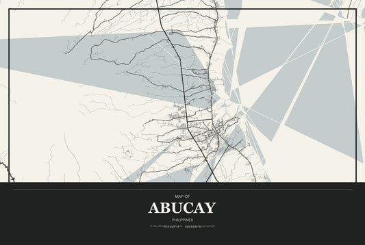 Abucay, Philippines City Map Aluminum Sign in Museum Plaque style