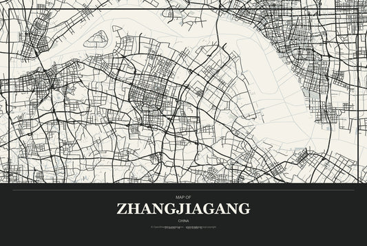 Zhangjiagang, China City Map Aluminum Sign in Museum Plaque style