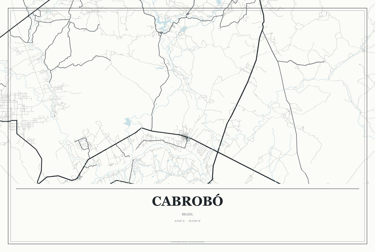 Cabrobó, Brazil City Map Aluminum Sign in Gallery Air style