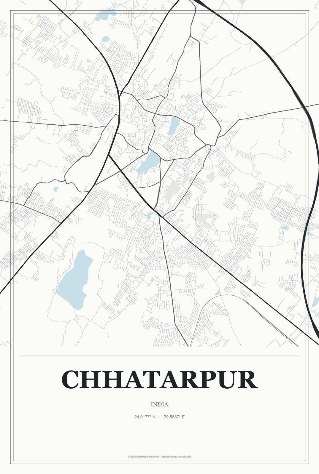 Chhatarpur, Delhi, India City Map Aluminum Sign in Gallery Air style