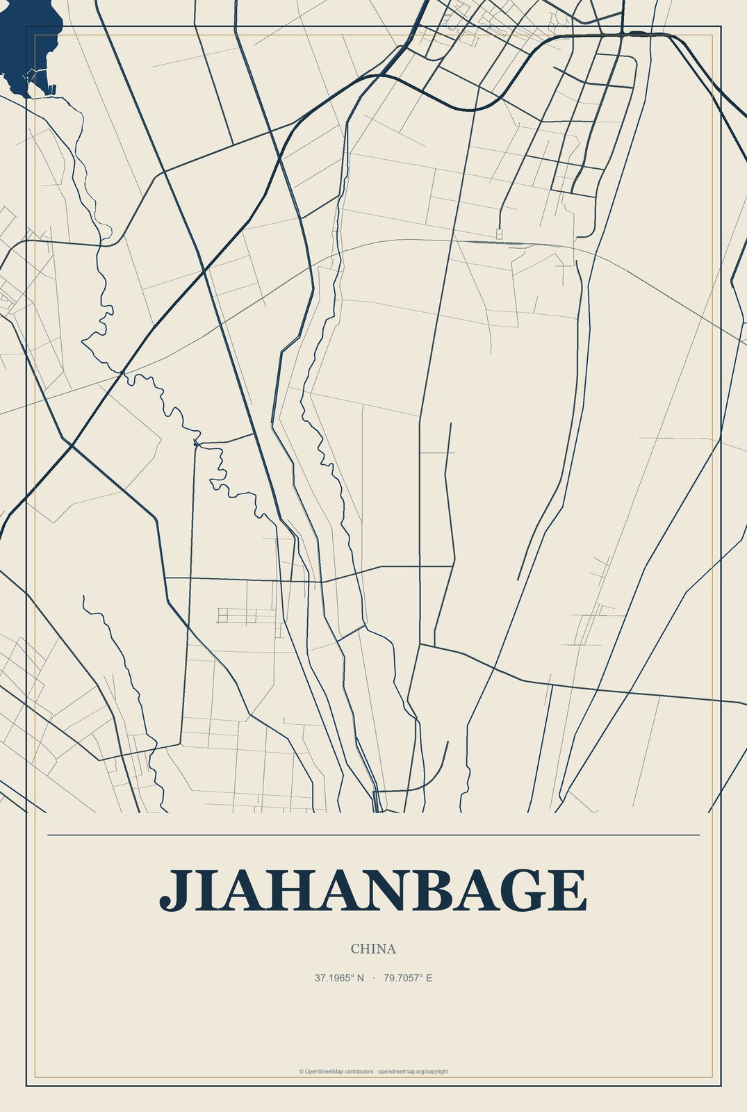 Jiahanbage, China City Map Aluminum Sign in Coastal Cutout style