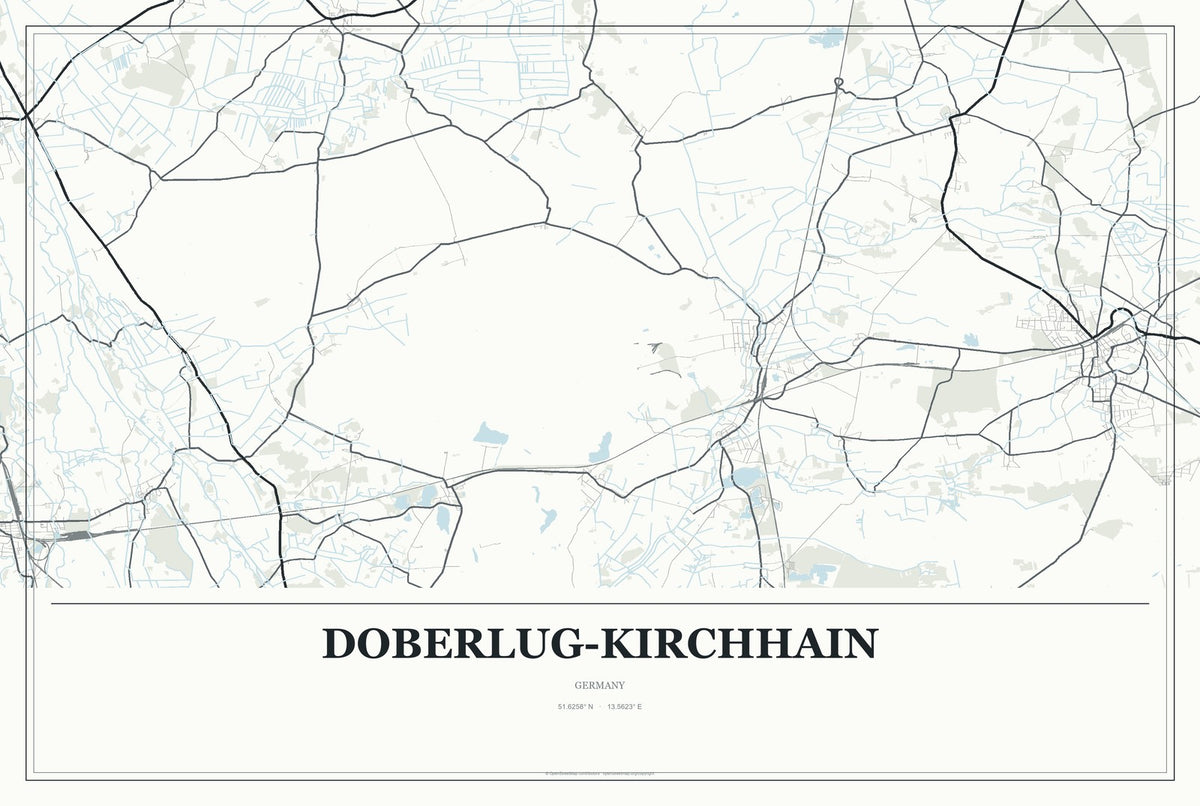 Doberlug-Kirchhain, Germany City Map Aluminum Sign in Gallery Air style