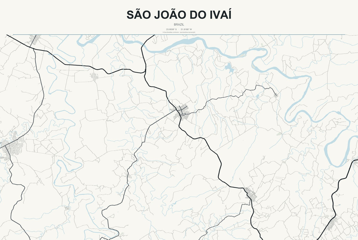 São João do Ivaí, Brazil City Map Aluminum Sign in Headline Atlas style