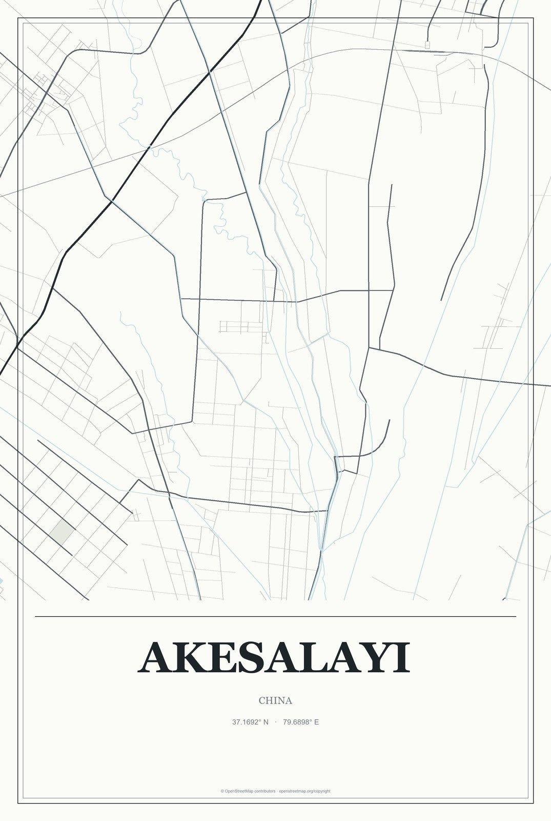 Akesalayi, China City Map Aluminum Sign in Gallery Air style