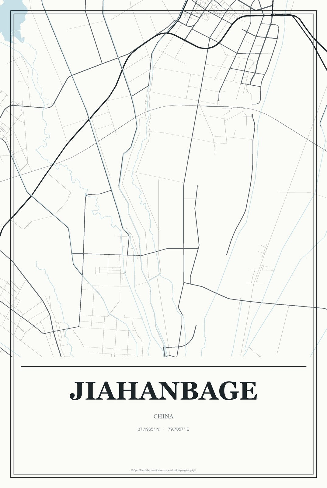 Jiahanbage, China City Map Aluminum Sign in Gallery Air style