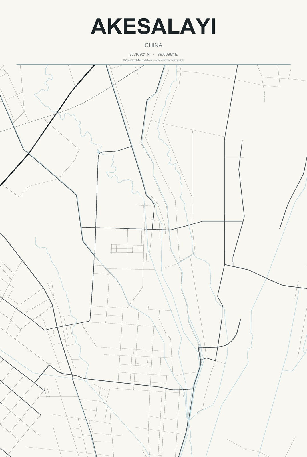 Akesalayi, China City Map Aluminum Sign in Headline Atlas style