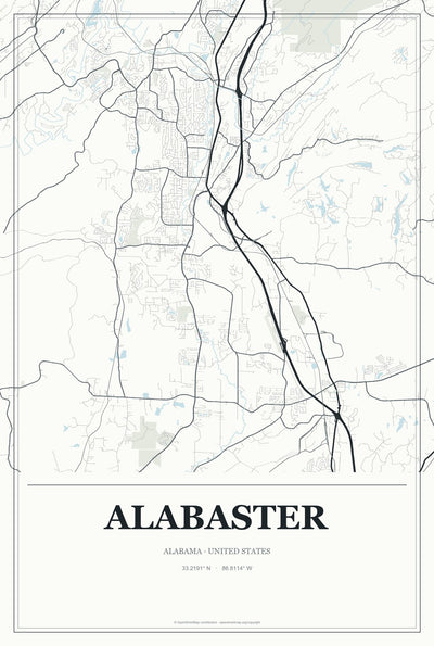 Alabaster, Alabama map in Gallery Air style
