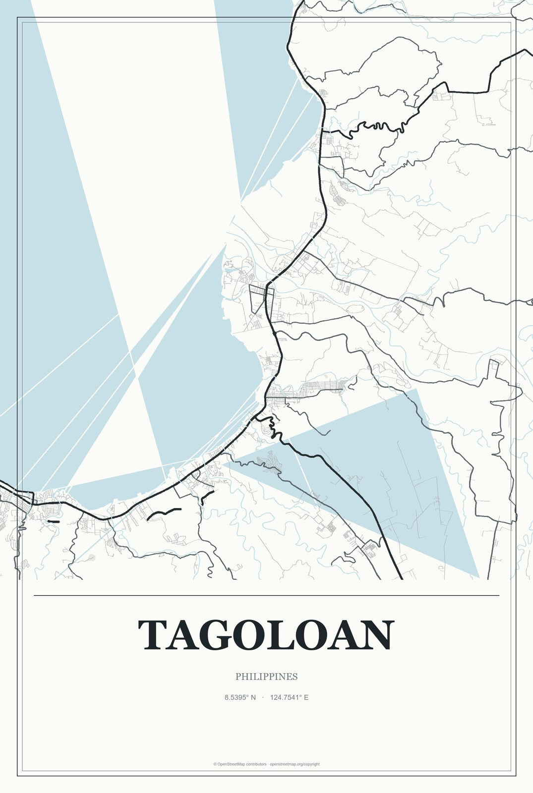 Tagoloan, Philippines City Map Aluminum Sign in Gallery Air style