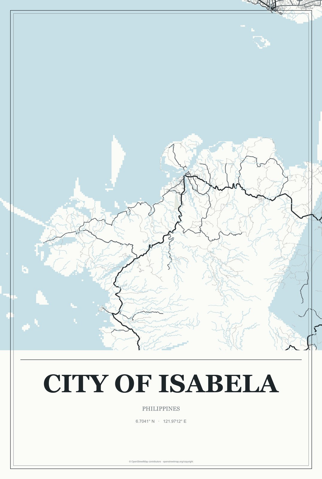 City of Isabela, Philippines City Map Aluminum Sign in Gallery Air style