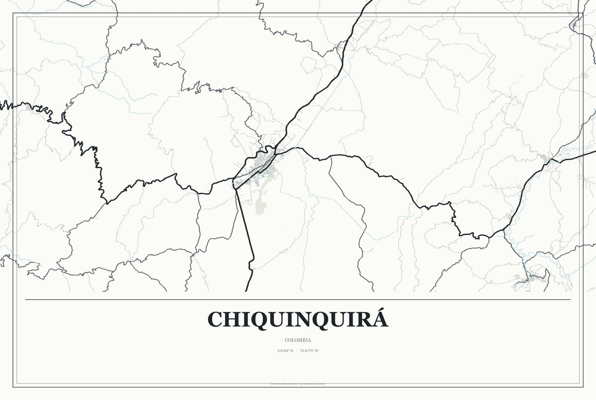 Chiquinquirá, Colombia City Map Aluminum Sign in Gallery Air style