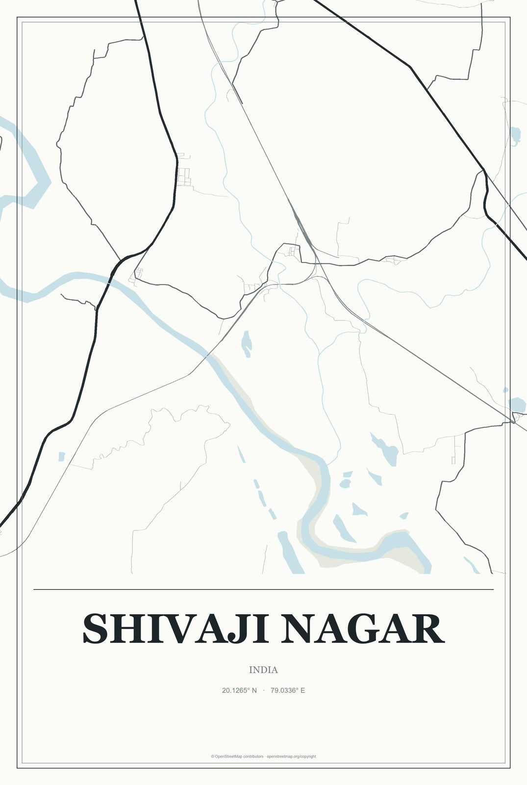Shivaji Nagar, India City Map Aluminum Sign in Gallery Air style